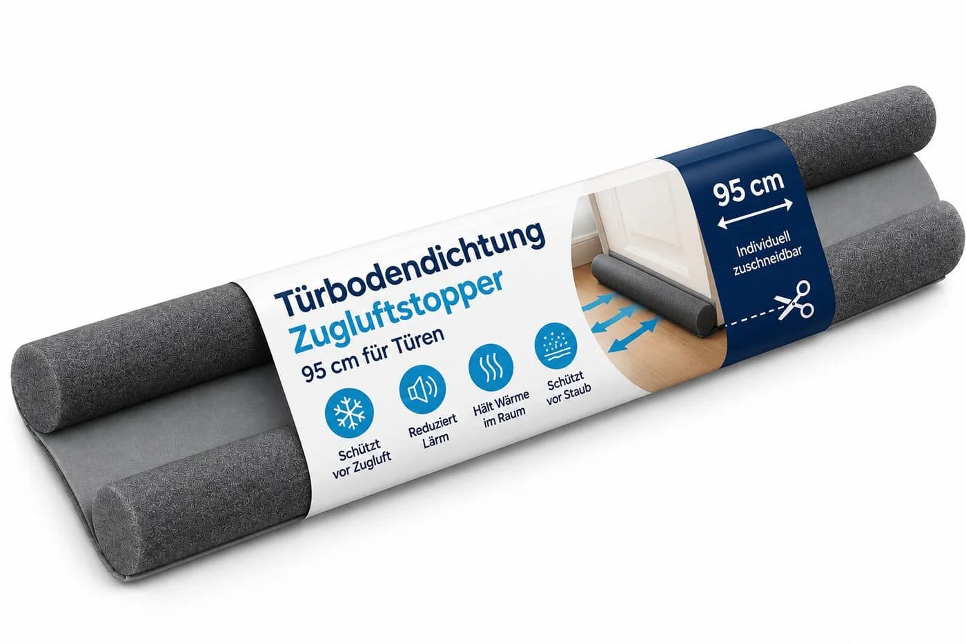 HH-Haushalt Zugluftstopper Türbodendichtung Grau 95cm - Bild 2