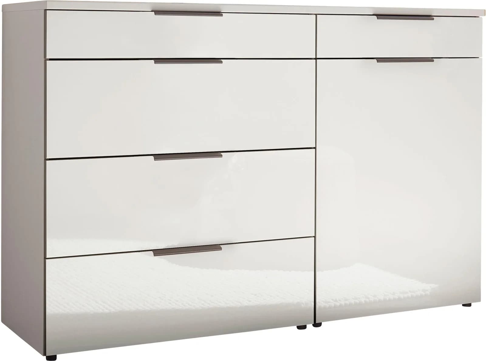 WIEMANN Como Kombikommode Weiß Glas Modern