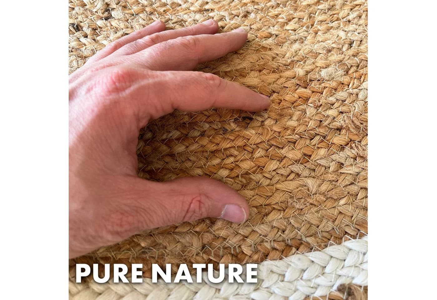 Karat Jute Teppich Rund Handgewebt Naturteppich - Bild 4