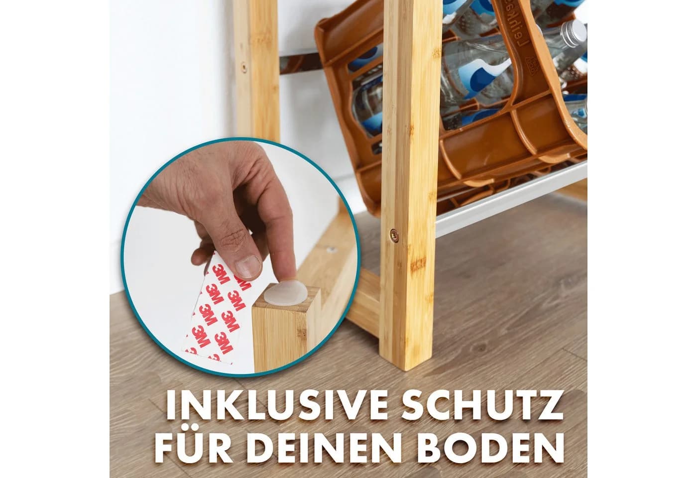 Karat Standregal Bambus Flash Getränkekistenregal Vielseitiges Lagersystem - Bild 4