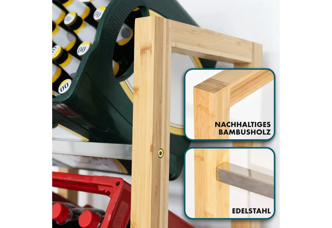 Karat Standregal Bambus Flash Getränkekistenregal Vielseitiges Lagersystem - Bild 5