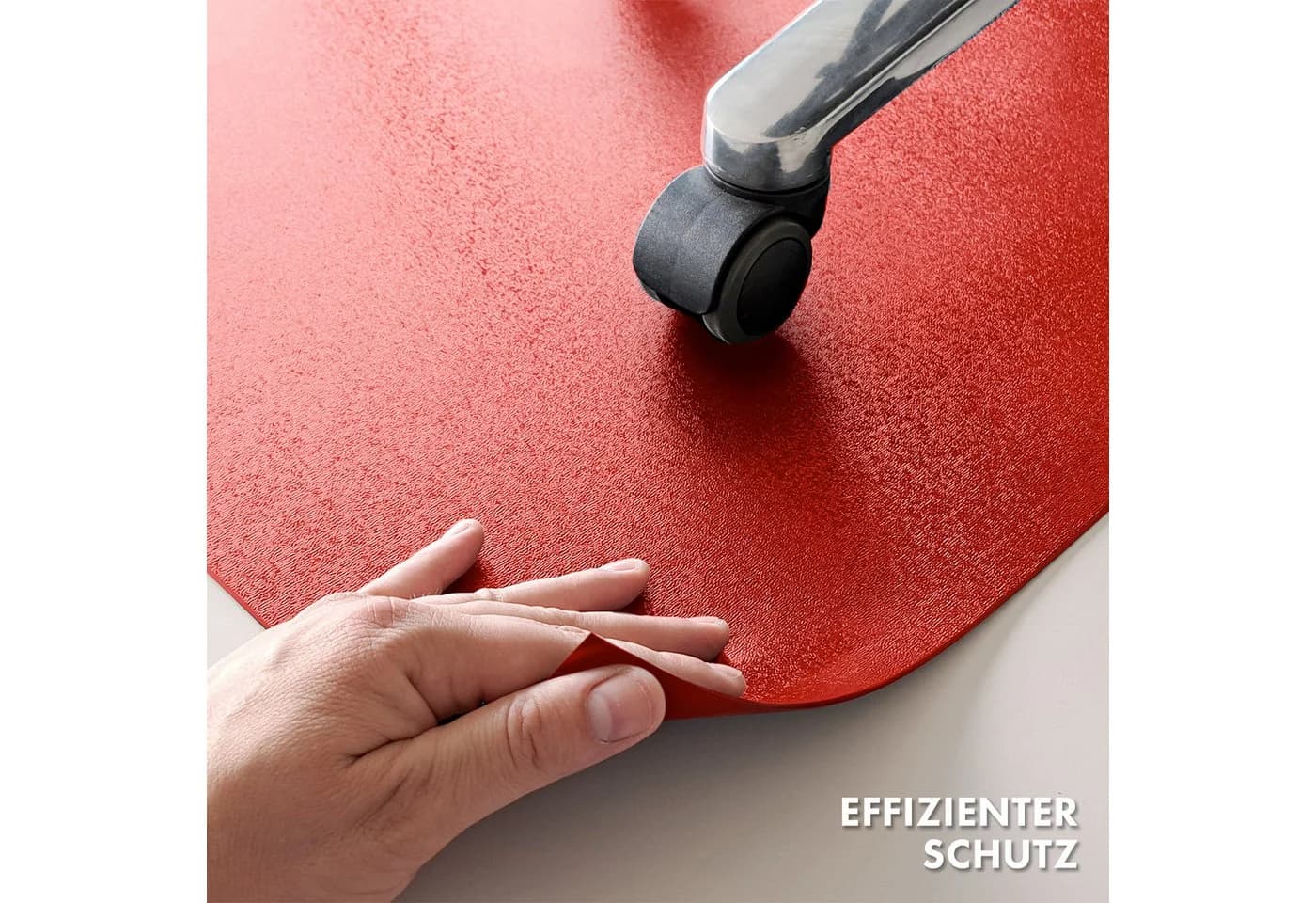 Floordirekt Bodenschutzmatte Kleopatra Rot mit 45-Grad-Kante - Bild 3