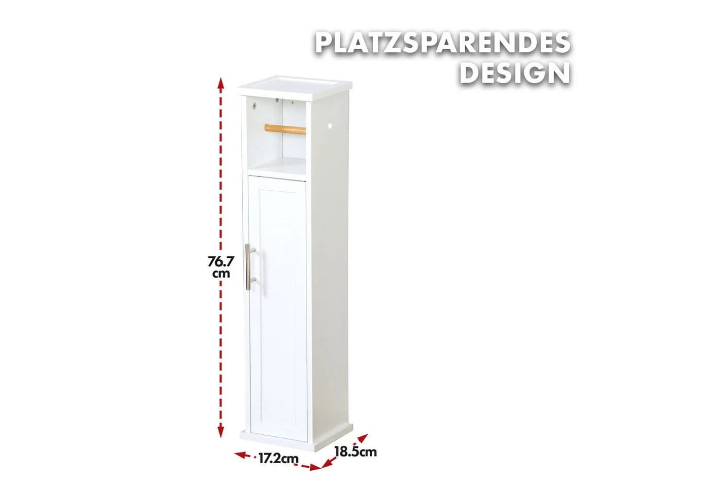 Floordirekt Badkommode Badezimmerschrank Wisconsin mit praktischer Klopapierhalterung