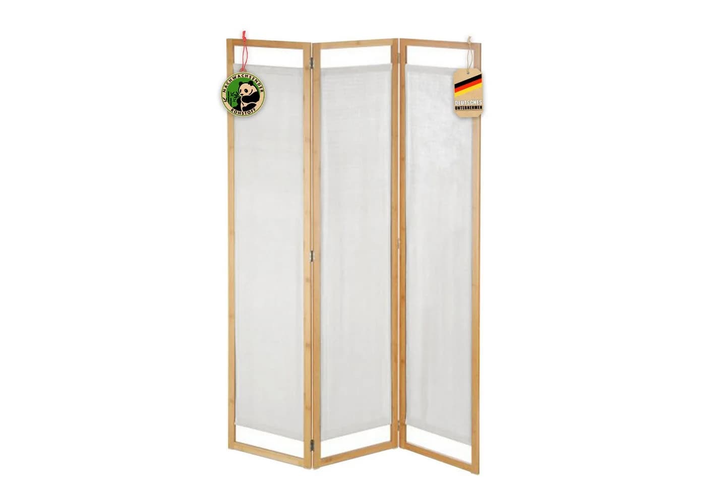 Floordirekt Paravent Bambus-Trennwand Tennessee Faltbar Beige - Bild 2