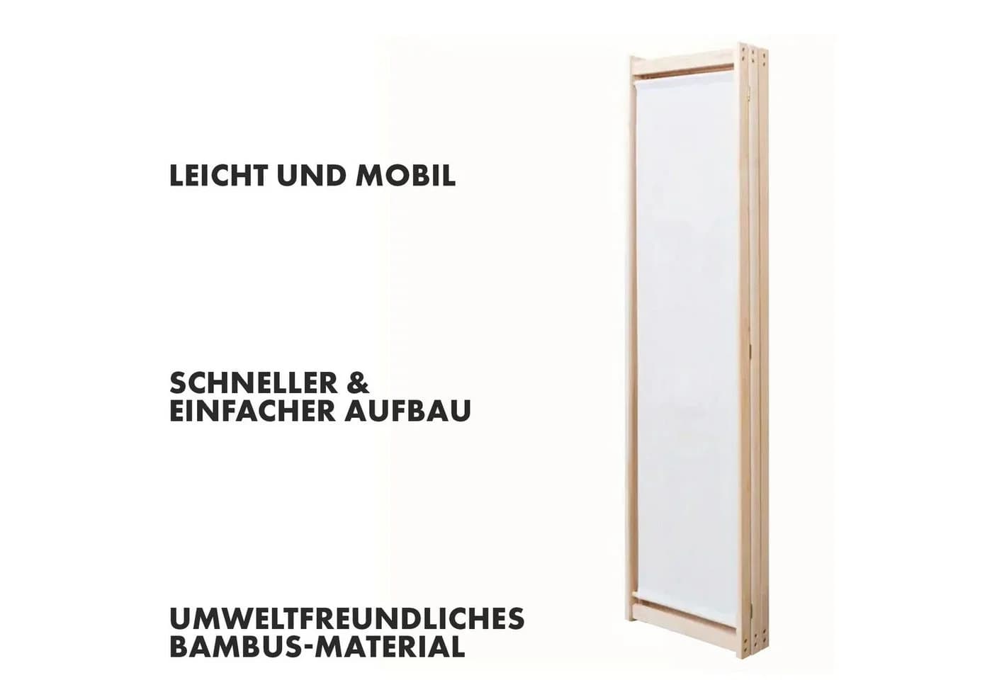 Floordirekt Paravent Bambus-Trennwand Tennessee Faltbar Beige - Bild 3