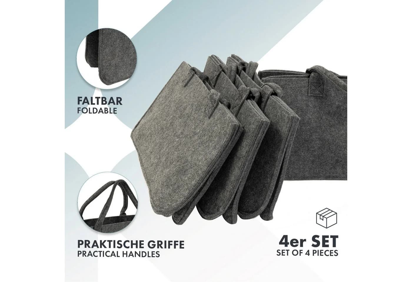Karat Allzweckkorb Conny Filztasche 2er Set Faltbar - Bild 5