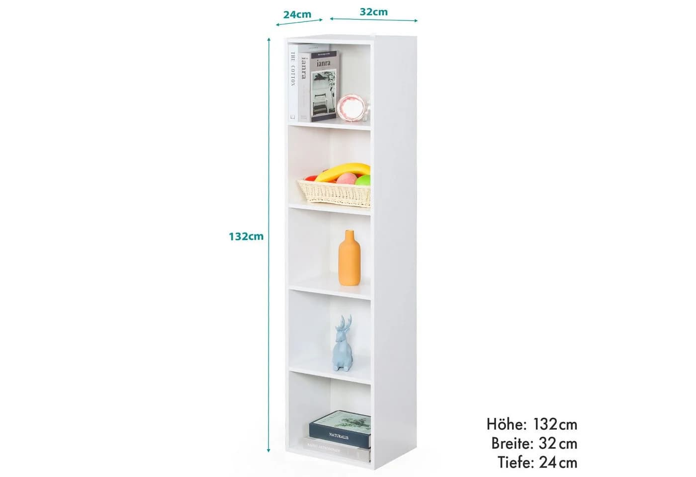 Floordirekt Bücherregal Alaska Weiß Modernes Standregal