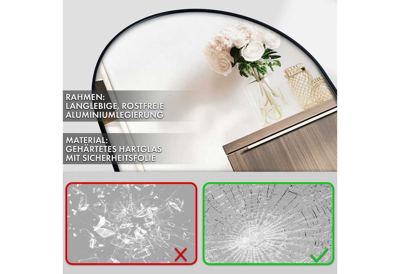 Floordirekt Ganzkörperspiegel Madison Schwarz Aluminiumrahmen - Bild 5