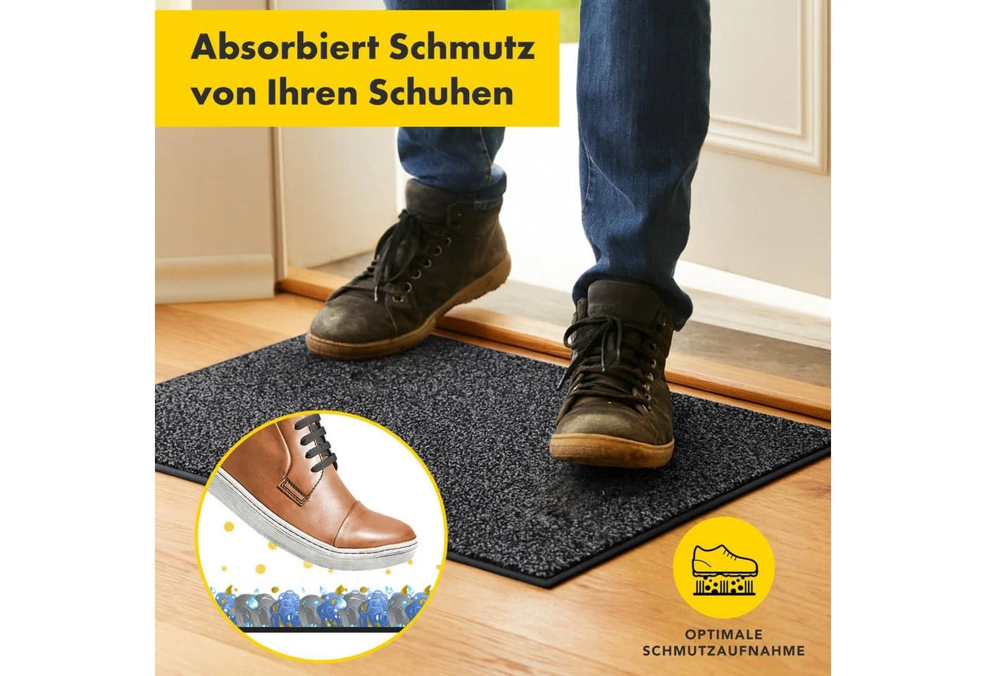 Floordirekt Fußmatte Nasa Schmutzfangmatte, rechteckig, waschbar bei 30 Grad, schmutzabsorbierend
