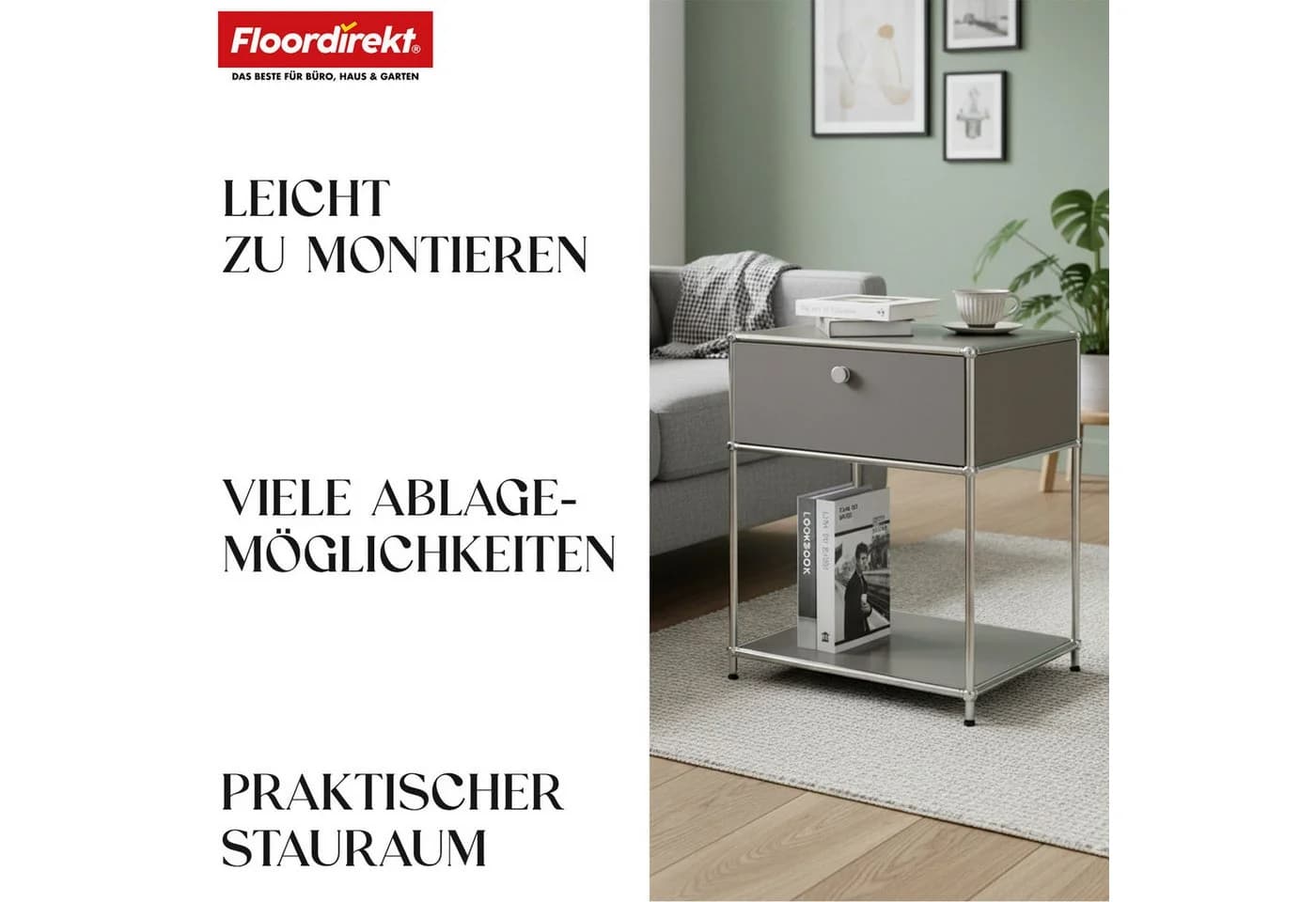 Floordirekt Beistelltisch Concept Epure Grau Metall - Bild 4