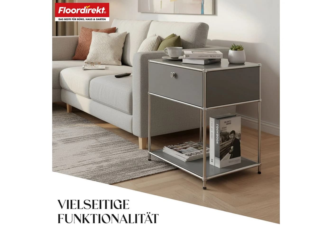 Floordirekt Beistelltisch Concept Epure Grau Metall - Bild 5