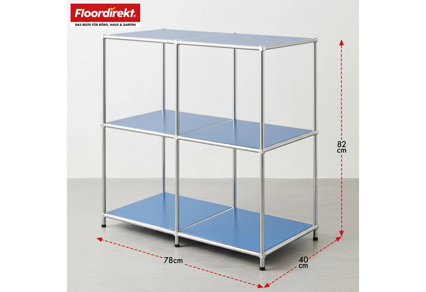 Floordirekt Sideboard Concept Epure MK-027 Metallregal Blau Modern