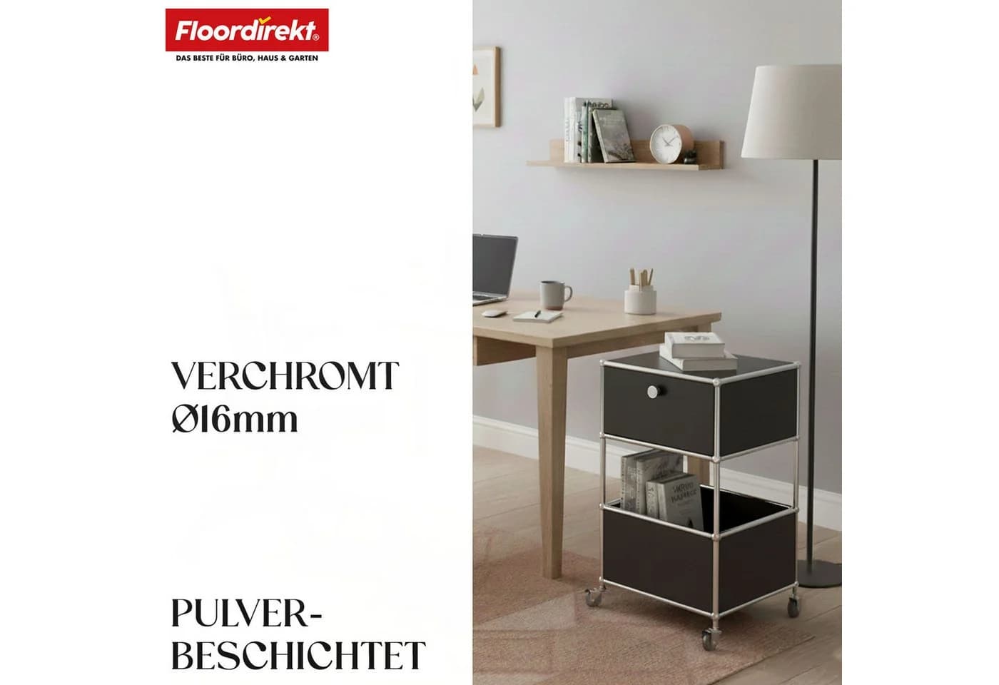 Floordirekt Rollcontainer Concept Epure MK-145 Metallregal mit Schublade - Bild 4