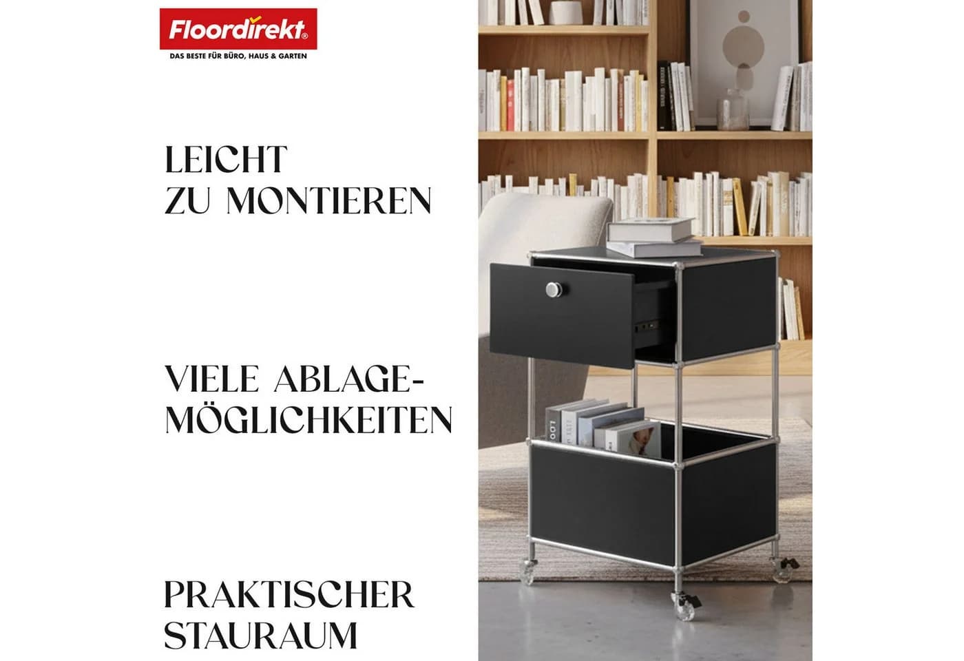Floordirekt Rollcontainer Concept Epure MK-145 Metallregal mit Schublade - Bild 5