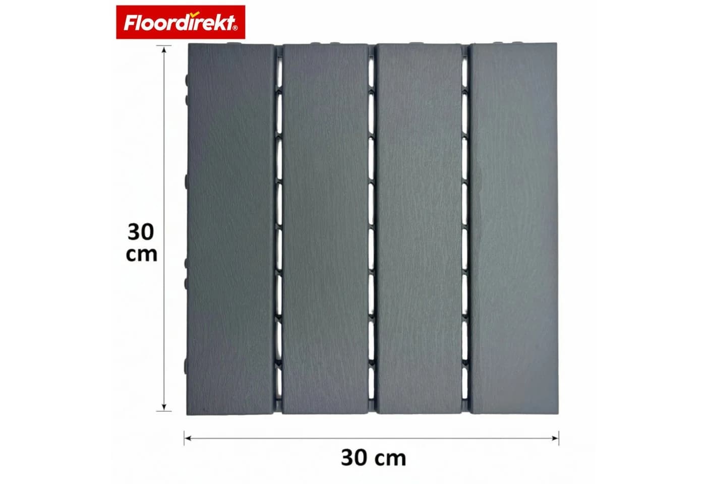 Floordirekt Terrassendielen Klickfliesen Elyse 30x30 cm Grau Polypropylen