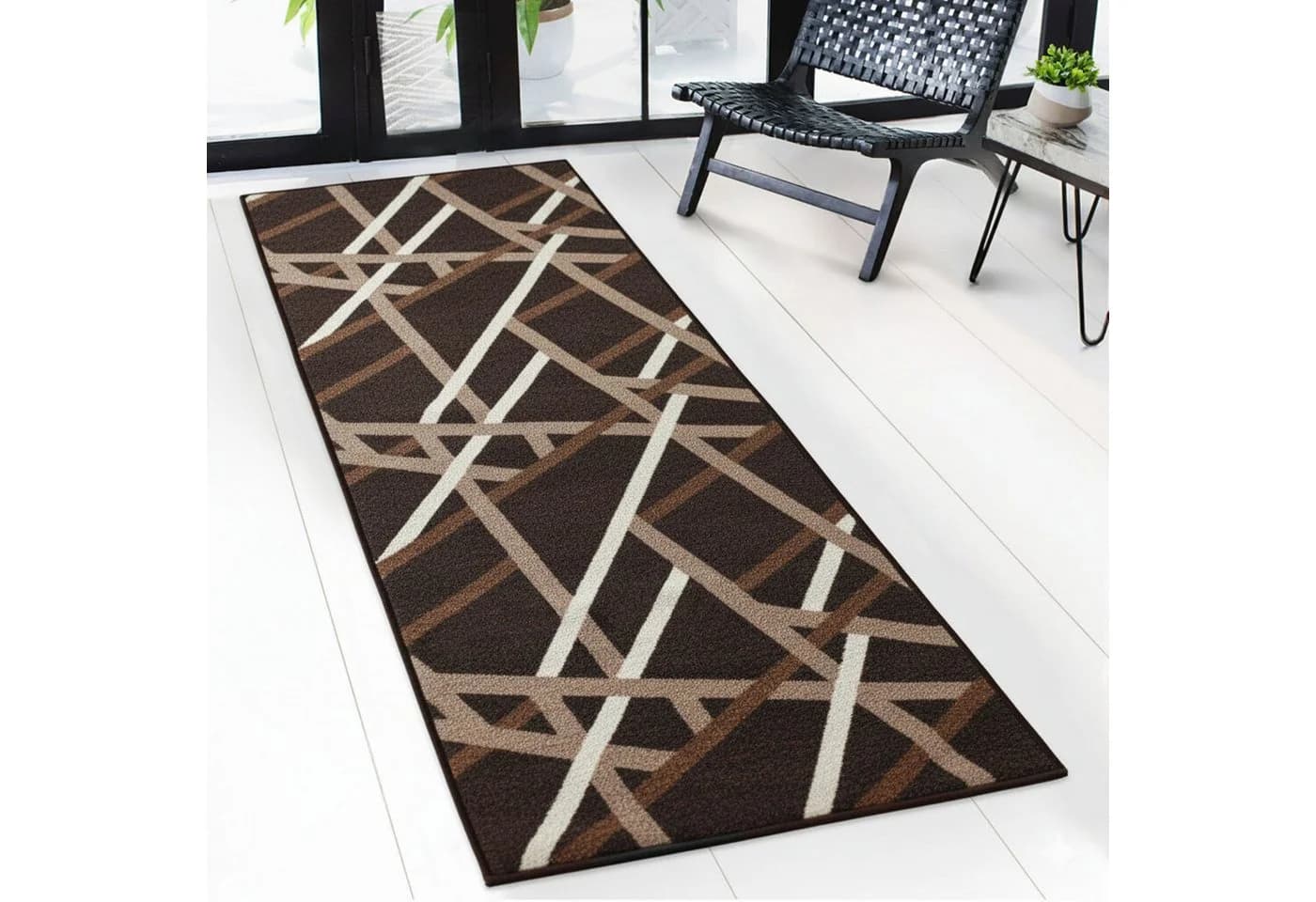 Floordirekt Läufer Printed Streifen-Design Braun - Bild 2
