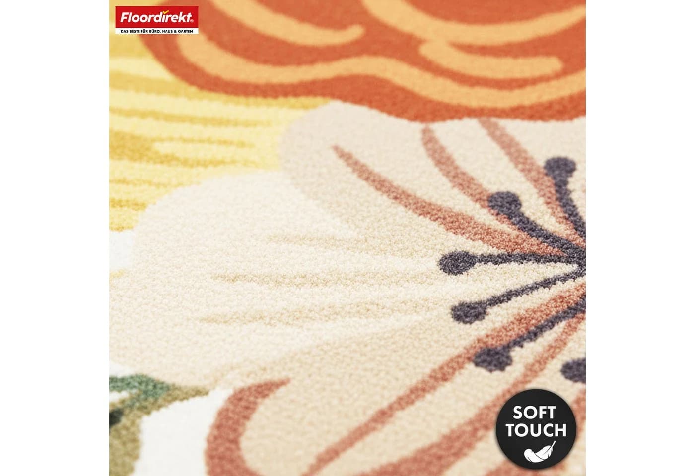 Floordirekt Teppich Fleur Blumenmuster Polyamid rutschfest bunt