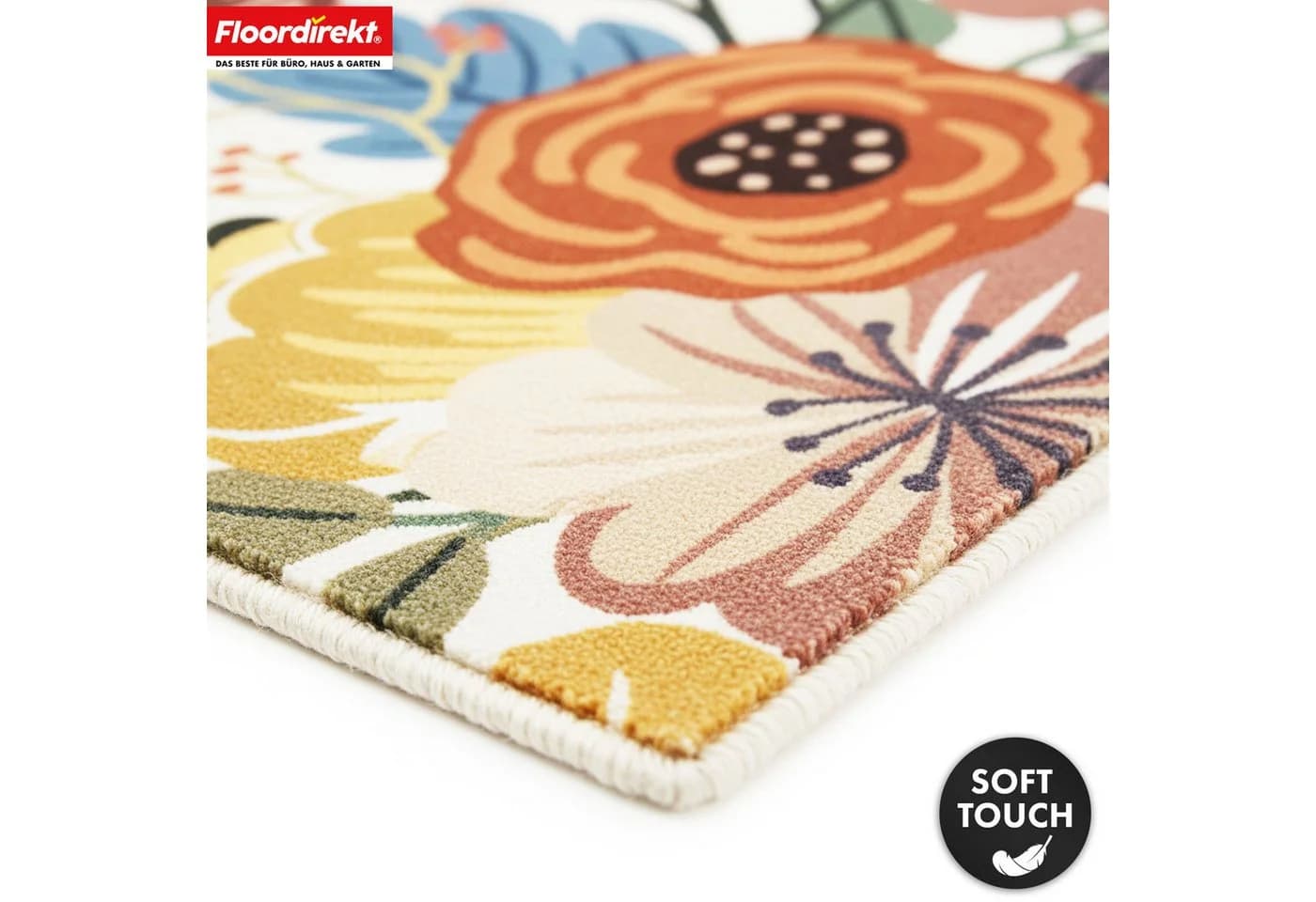 Floordirekt Teppich Fleur Blumenmuster Polyamid rutschfest bunt - Bild 5