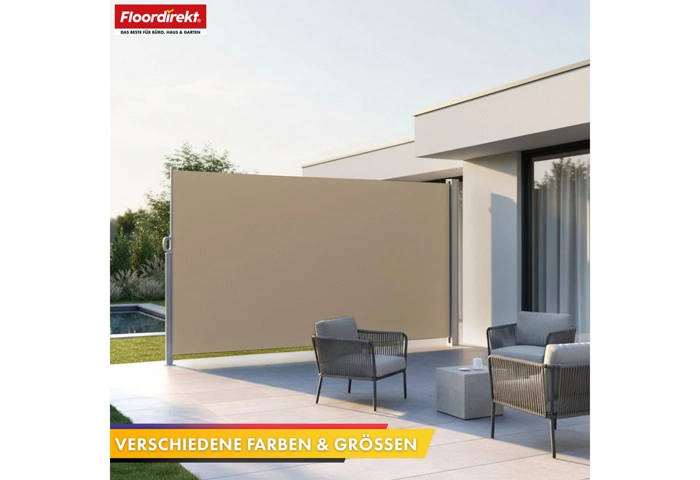 Floordirekt Seitenmarkise Aluminium Sichtschutz Sonnenschutz - Bild 4