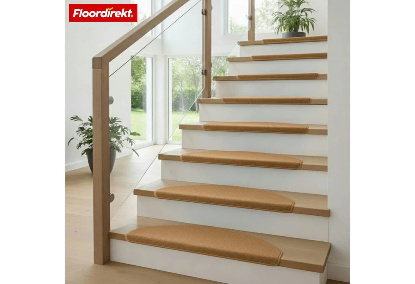 Floordirekt Stufenmatte Treppenmatte halbrund Wien Velours rutschfest - Bild 5