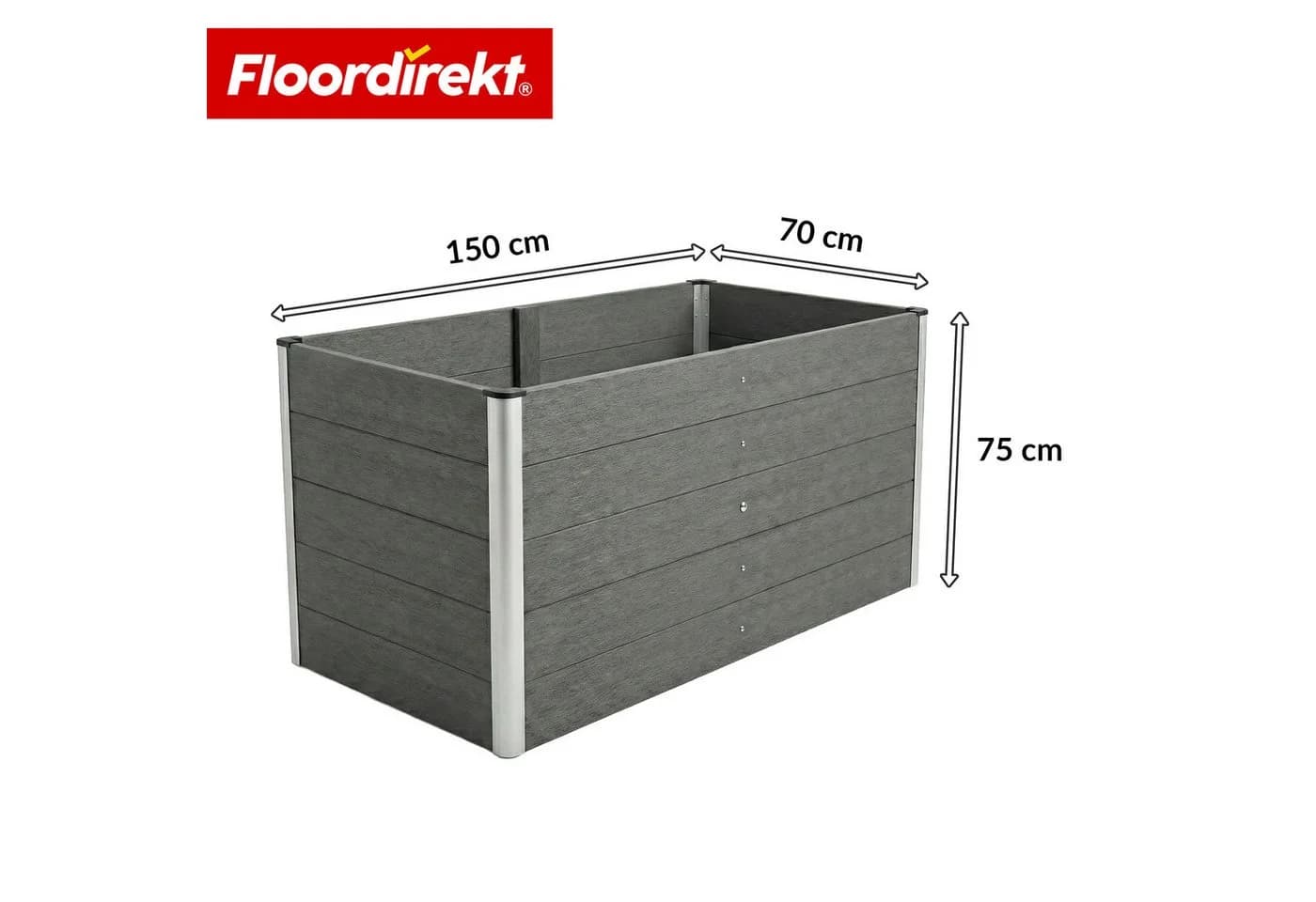 Floordirekt Hochbeet Delos Anthrazit