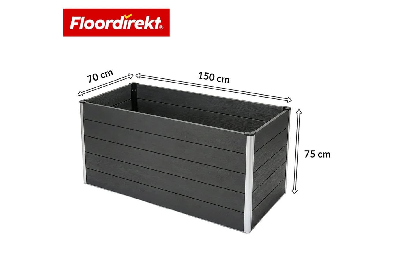 Floordirekt Hochbeet Kasos Anthrazit