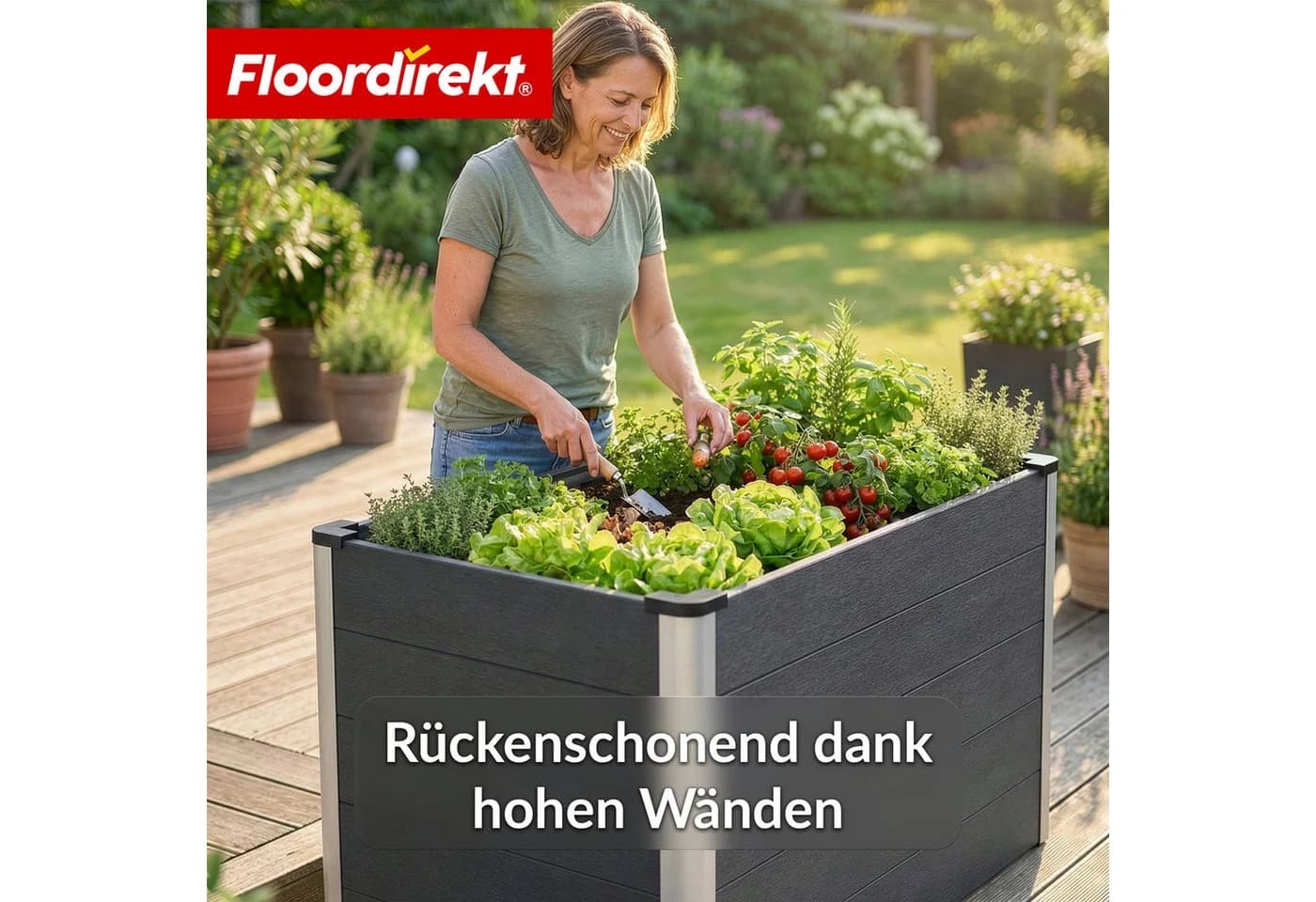 Floordirekt Hochbeet Kasos Anthrazit - Bild 3