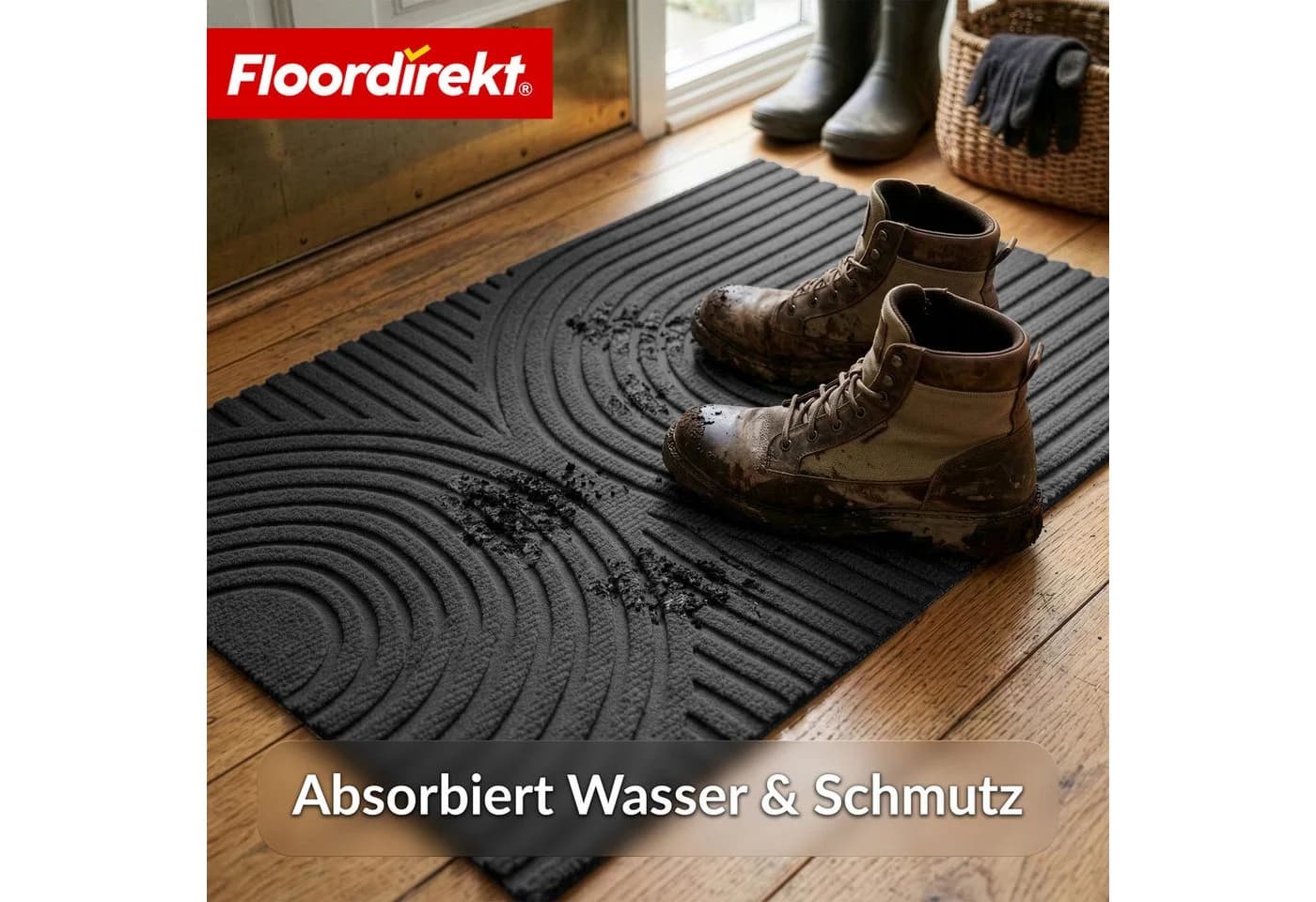 Floordirekt Schmutzfangmatte Circa Anthrazit Wellen waschbar rutschfest - Bild 5