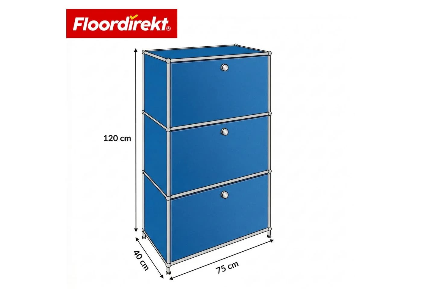 Floordirekt Sideboard Concept Epure MK-129 Metallschrank Blau