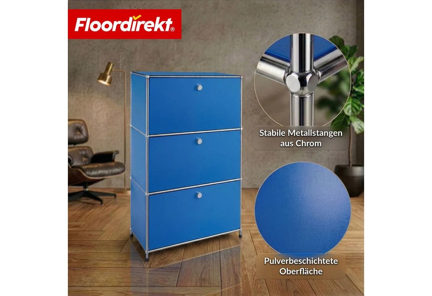Floordirekt Sideboard Concept Epure MK-129 Metallschrank Blau - Bild 4