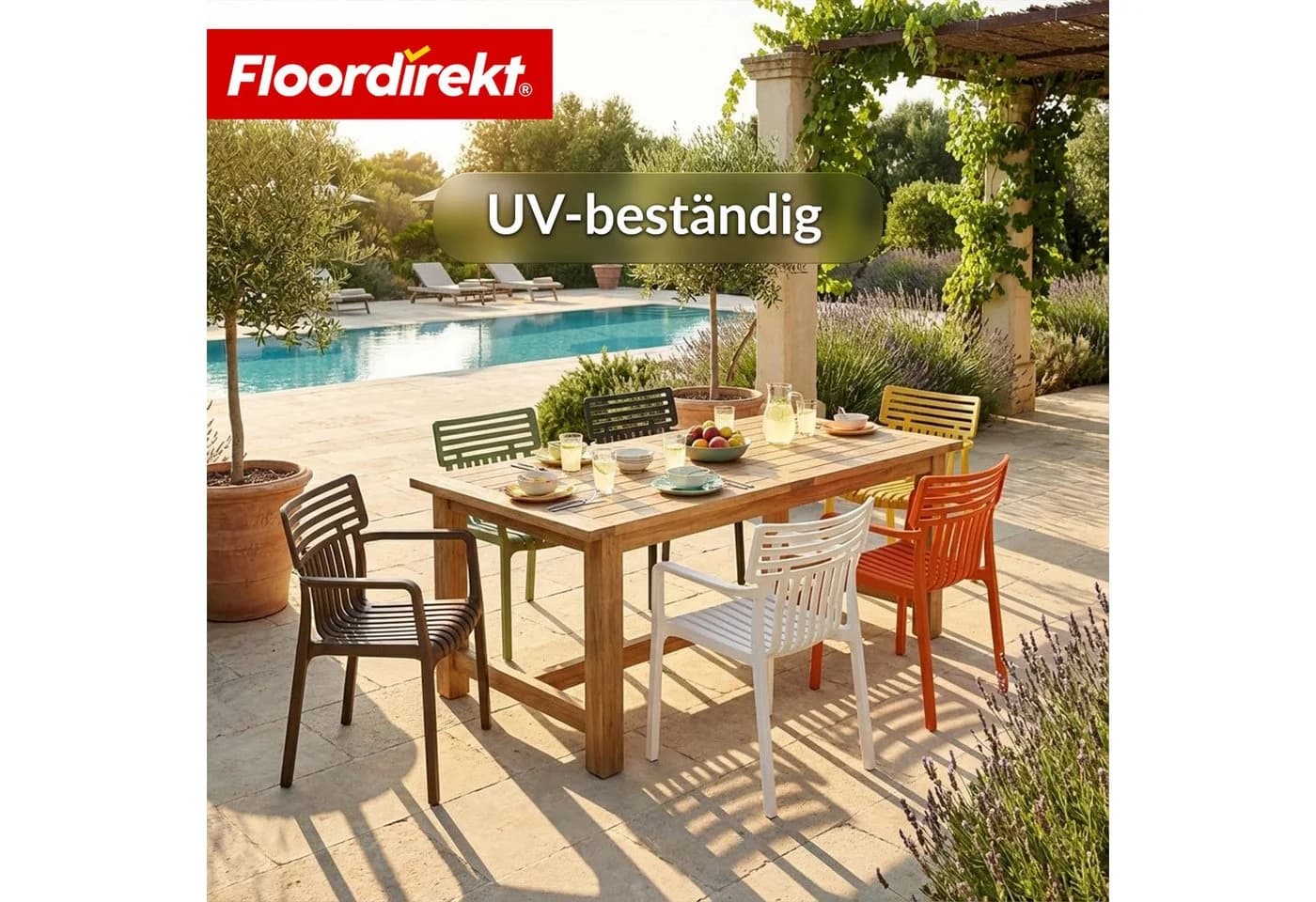 Floordirekt Gartenstuhl Terrano Stapelbar Gelb Kunststoff - Bild 4