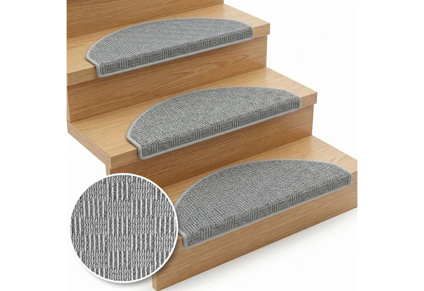 Floordirekt Stufenmatte Monaco Grau Halbrund Rutschhemmend - Bild 2