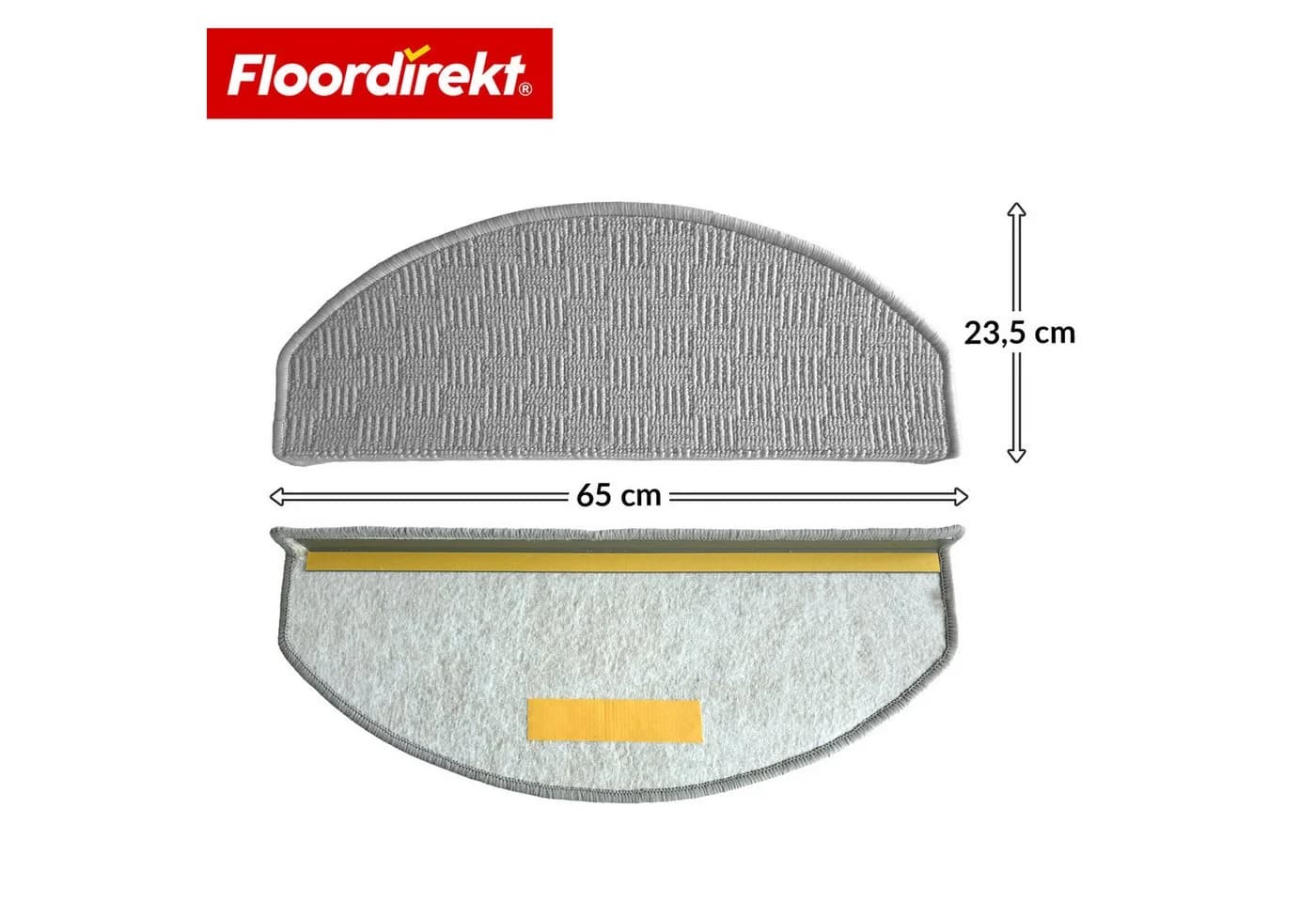Floordirekt Stufenmatte Monaco Grau Halbrund Rutschhemmend - Bild 3