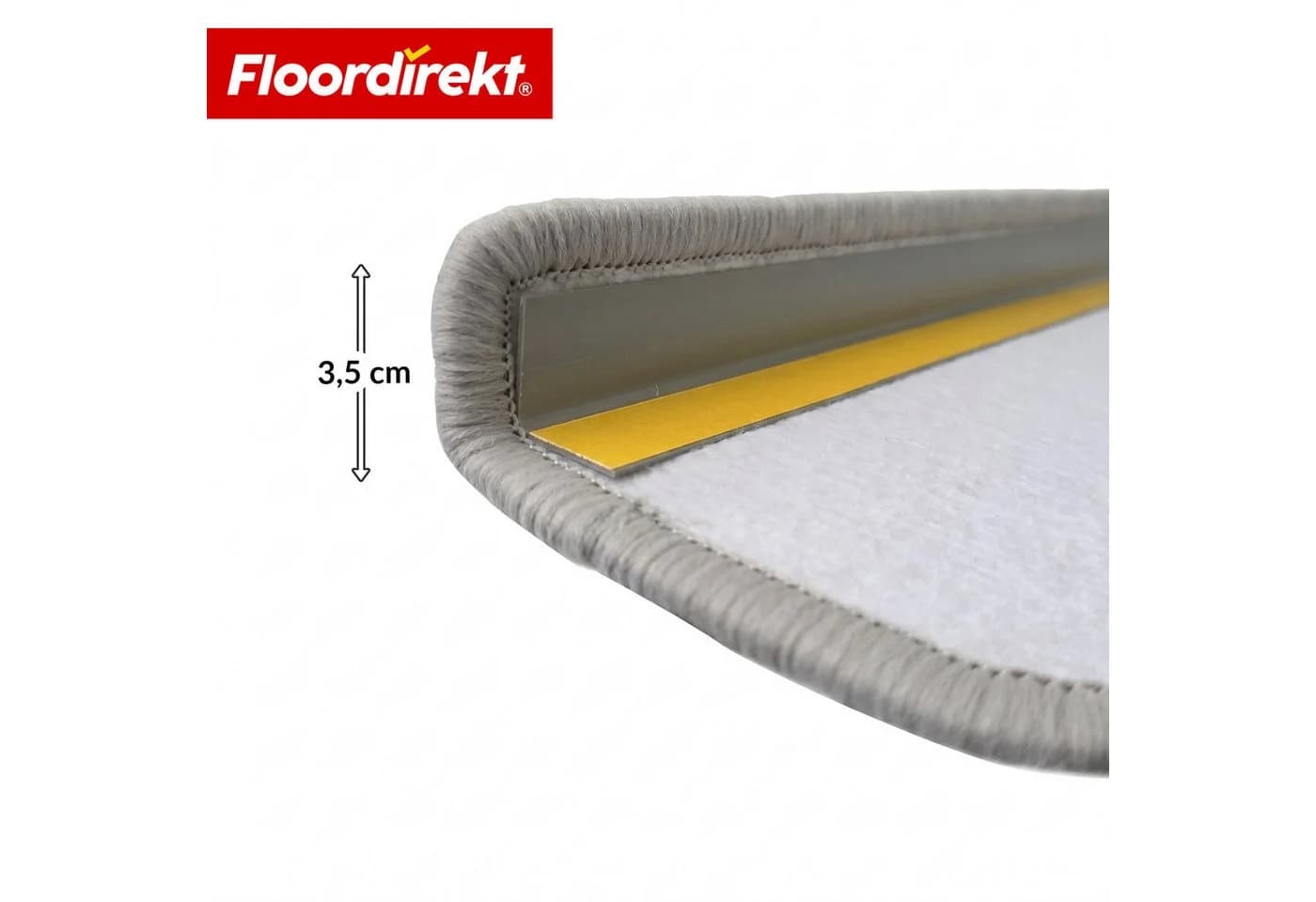 Floordirekt Stufenmatte Monaco Grau Halbrund Rutschhemmend - Bild 4
