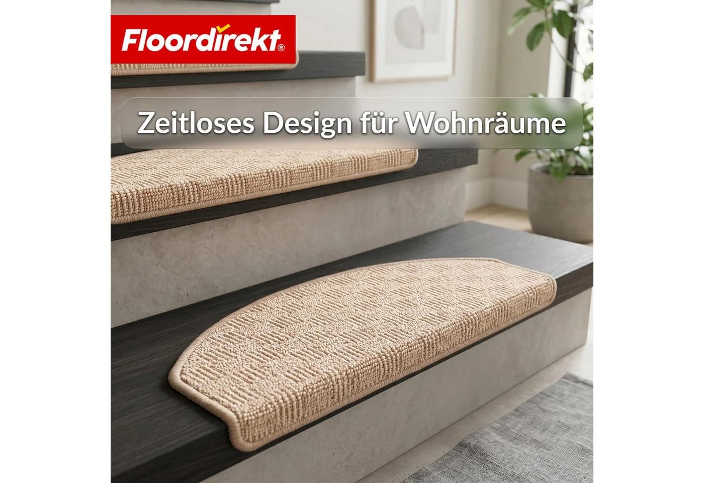 Floordirekt Treppenmatte Monaco Halbrund Polypropylen Rutschhemmend - Bild 5
