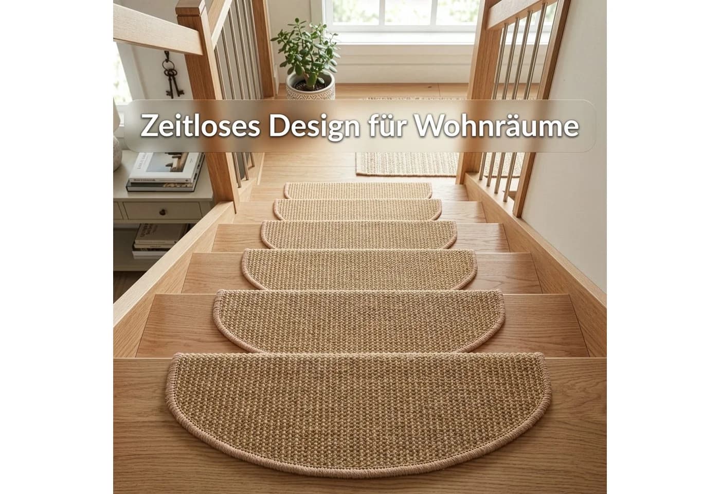 Floordirekt Stufenmatte Pearl Sisal Halbrund Beige Rutschhemmend - Bild 4