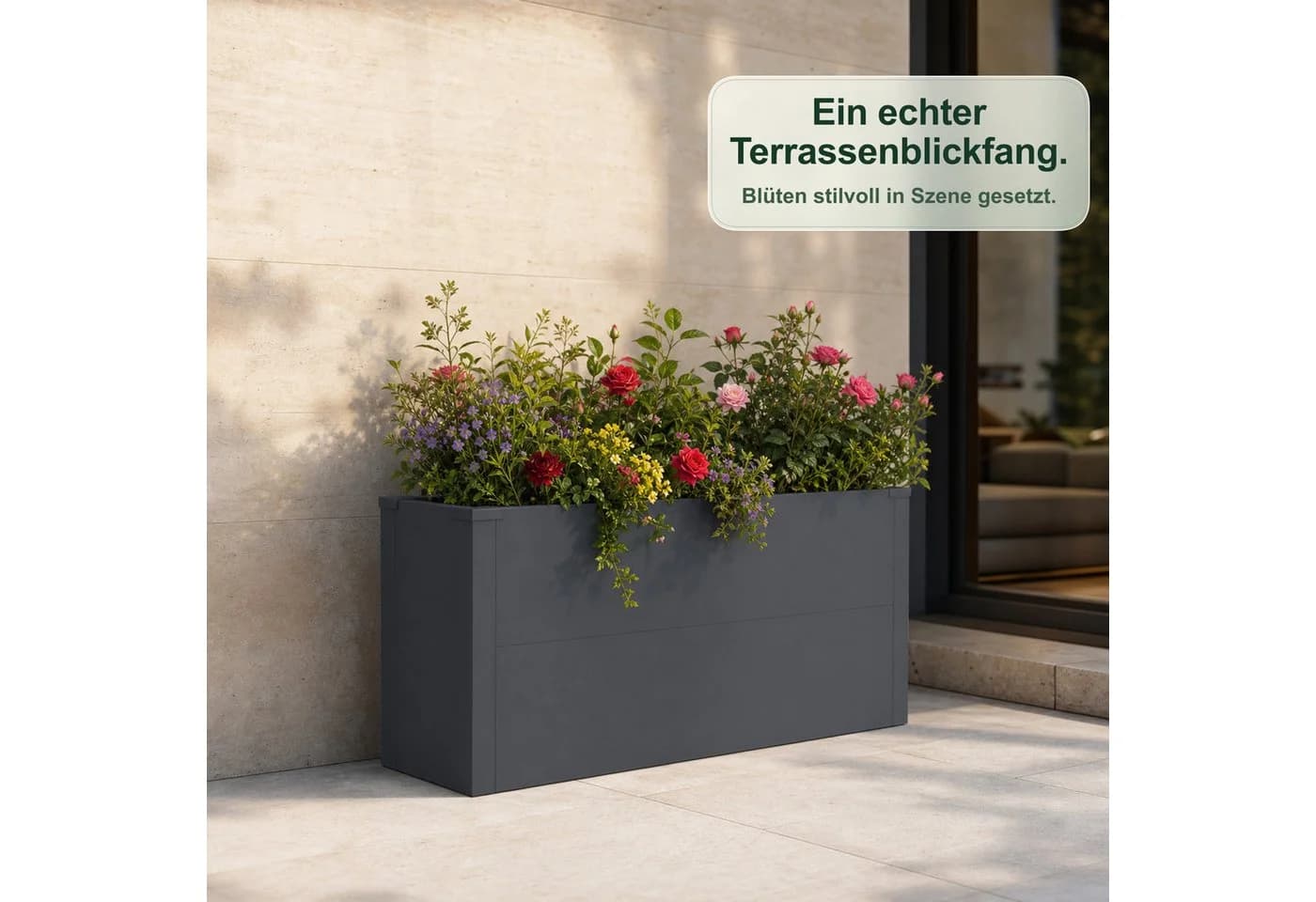 casa pura Metall-Hochbeet Andros Anthrazit UV-beständig - Bild 3
