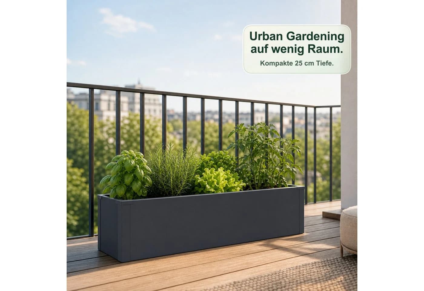 casa pura Metall-Hochbeet Andros Anthrazit UV-beständig - Bild 4