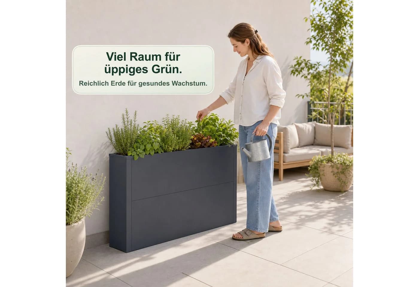 casa pura Metall-Hochbeet Andros Anthrazit UV-beständig - Bild 5