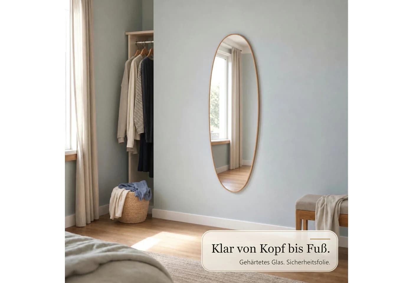 Karat Ganzkörperspiegel Nina Organisch Aluminiumrahmen Holzoptik - Bild 5