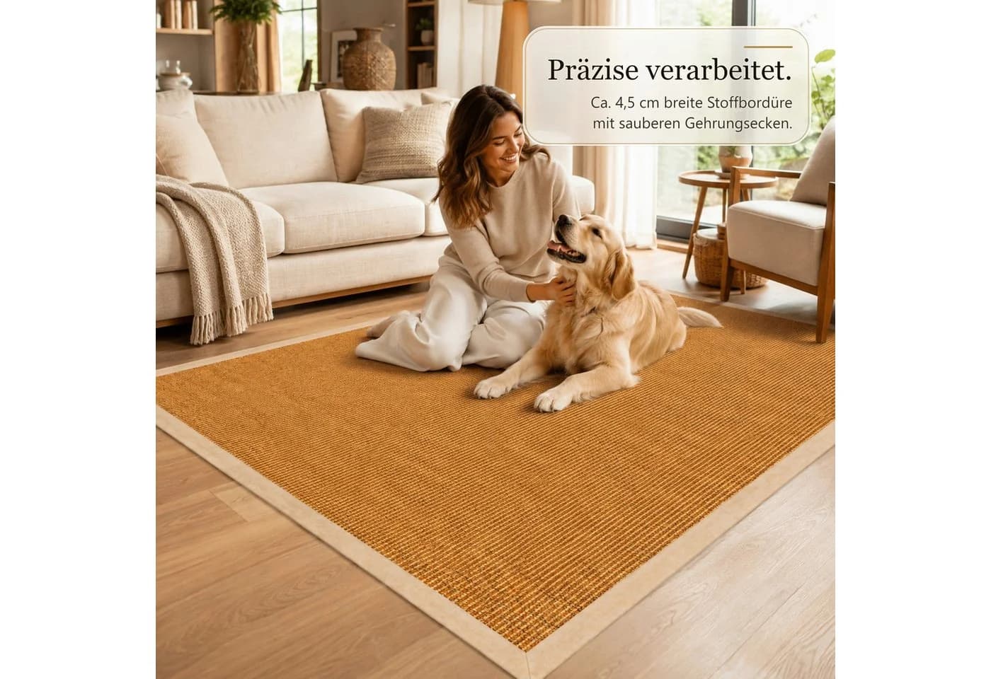 Floordirekt Sisalteppich Goa mit Stoffbordüre und Latexrücken - Bild 3