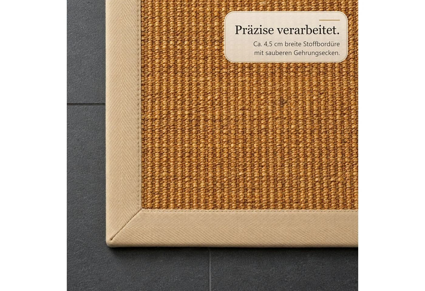 Floordirekt Sisalteppich Goa mit Stoffbordüre und Latexrücken - Bild 5