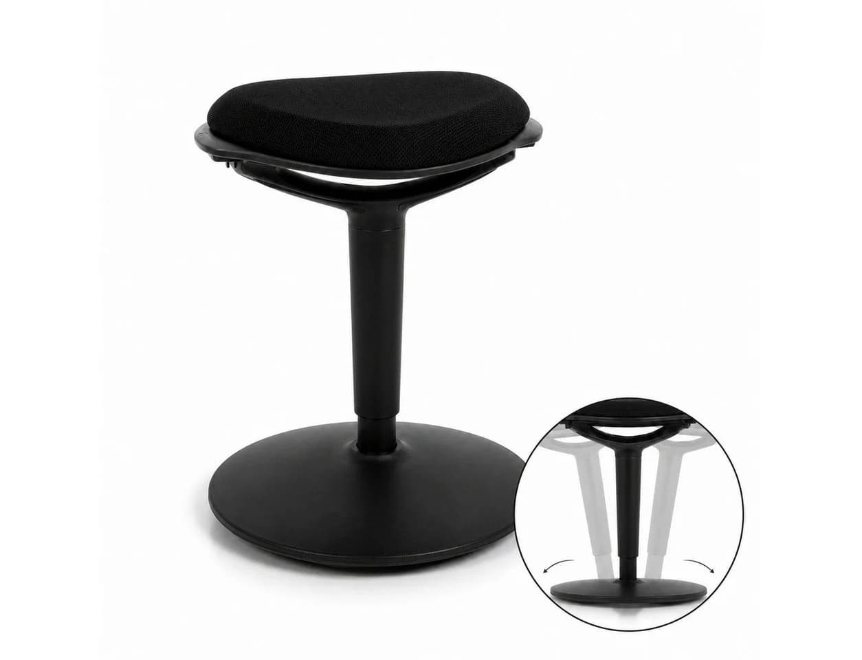 Floordirekt Ergonomischer Sitzhocker Elio höhenverstellbar Schwarz - Bild 2