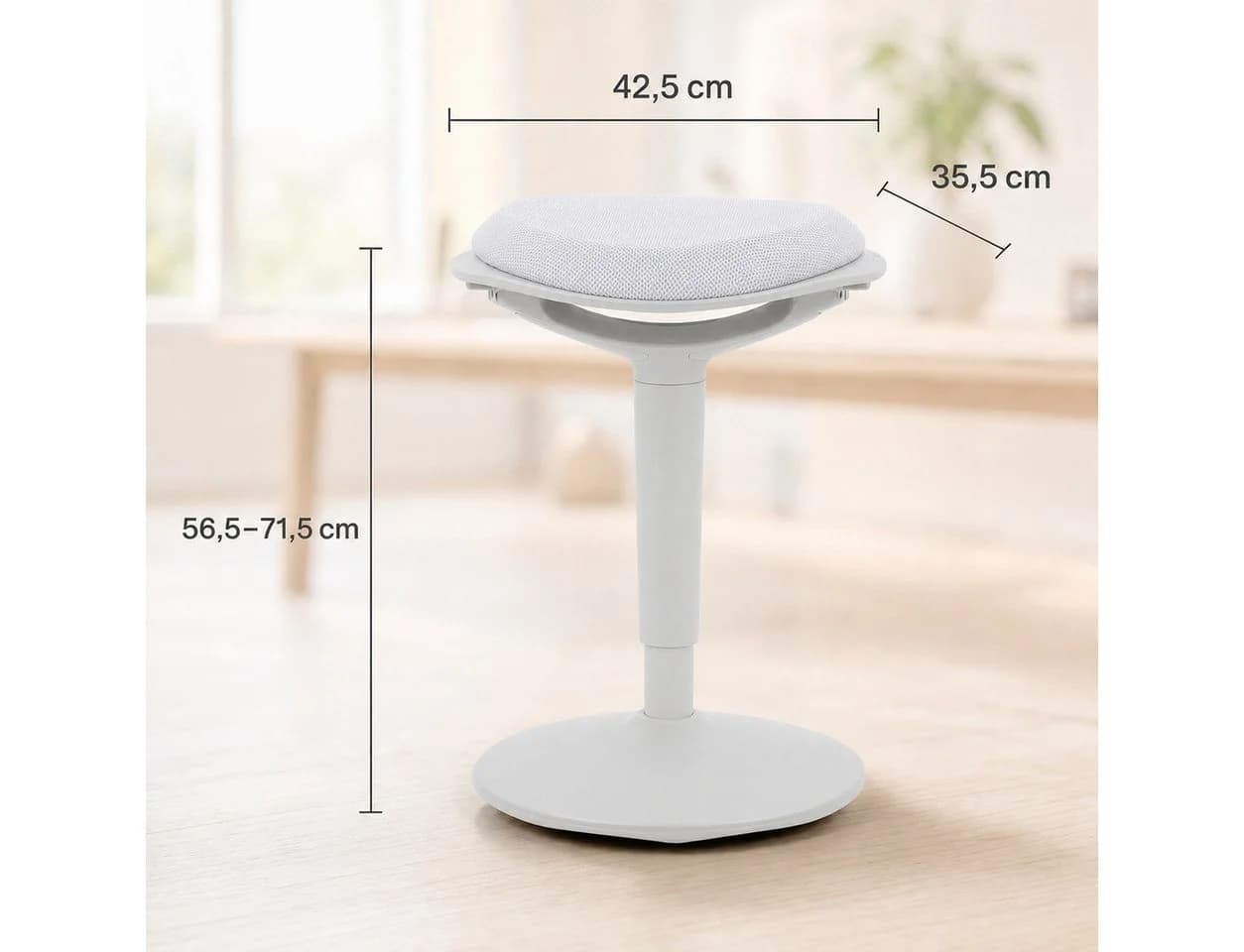 Floordirekt Ergonomischer Sitzhocker Elio höhenverstellbar Grau - Bild 4
