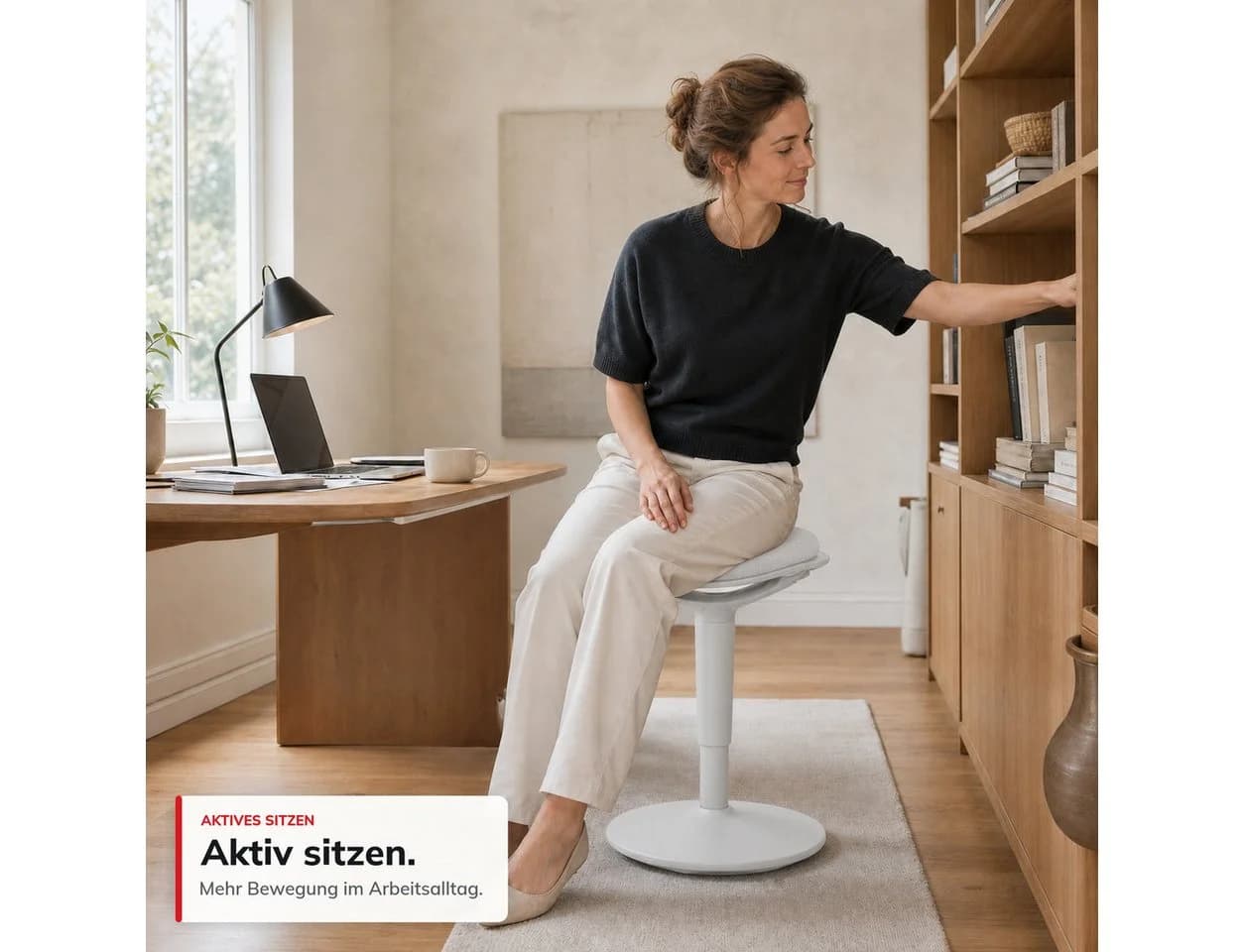 Floordirekt Ergonomischer Sitzhocker Elio höhenverstellbar Grau - Bild 5
