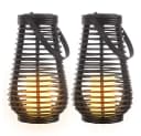 NOWA LED Solarleuchte Laterne mit Flammen-Effekt Schwarz 2er Set Bild 1