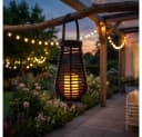 NOWA LED Solarleuchte Laterne mit Flammen-Effekt Schwarz 2er Set Bild 5