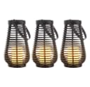 NOWA LED Solarleuchte 3er Set mit Flammen-Effekt Schwarz Bild 1