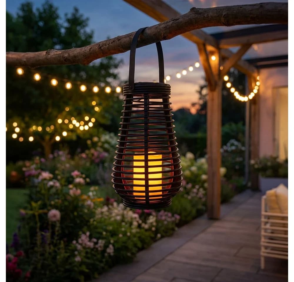NOWA LED Solarleuchte 3er Set mit Flammen-Effekt Schwarz - Bild 3