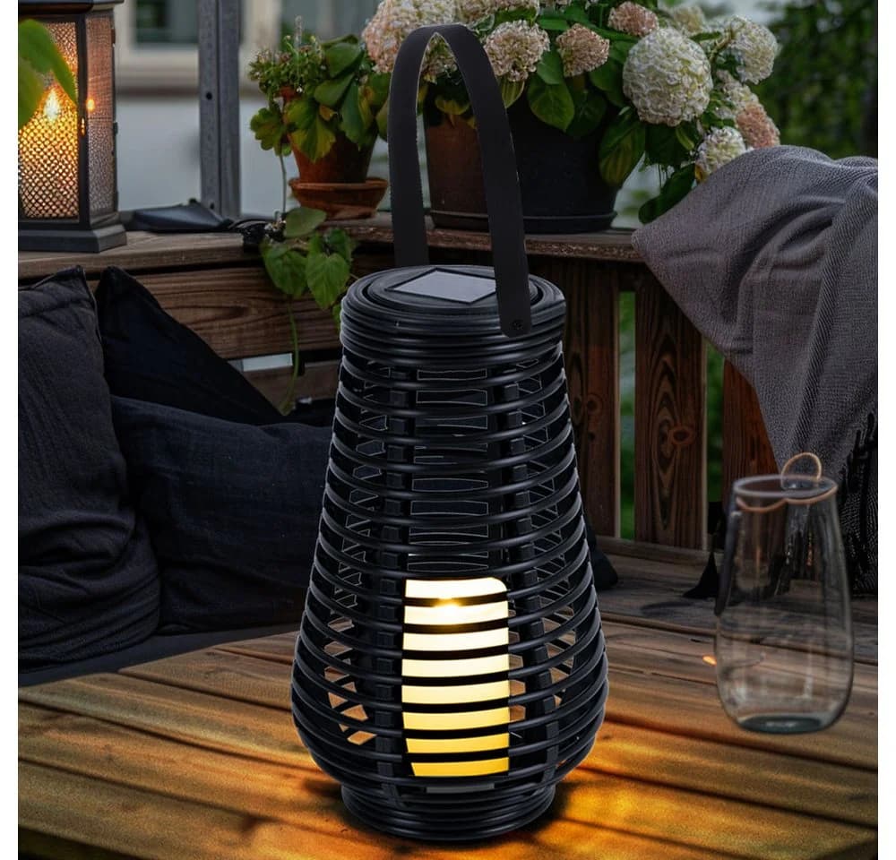 NOWA LED Solarleuchte 3er Set mit Flammen-Effekt Schwarz - Bild 4